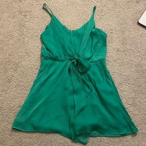 Never Worn Green Romper with Tie-Front